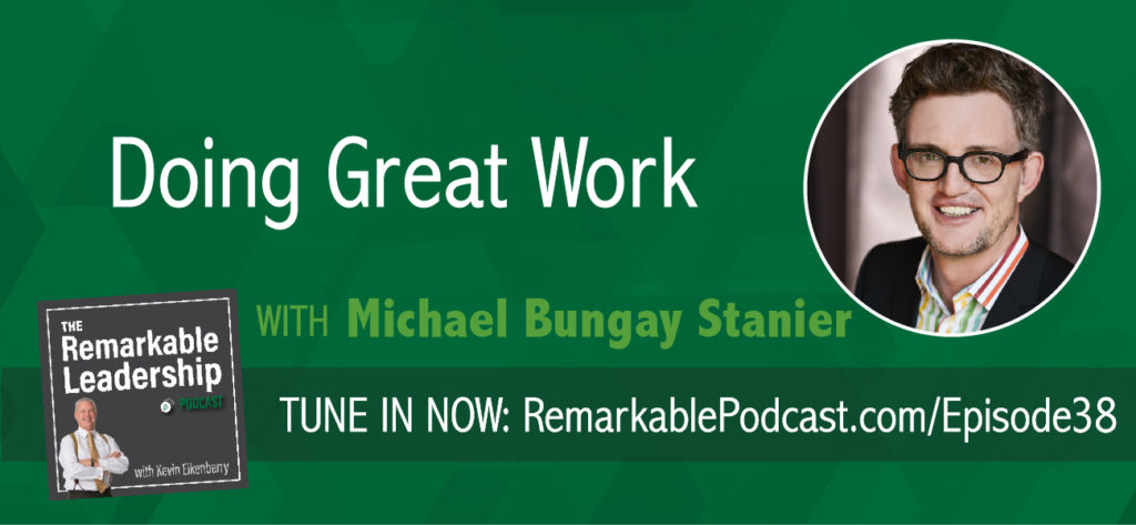 Great work has both impact and meaning, per Michael Bungay Stanier. Michael is the author of The Coaching Habit and Do More Great Work. He is also the founder and Senior Partner of Box of Crayons, a company that helps organizations all over the world do less Good Work and more Great Work. Michael and Kevin discuss the concept and core attributes of great work. Further, how a leader needs to be a catalyst for their team and ways to move the team towards more great work. 