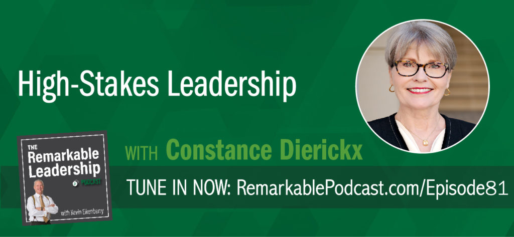 You don’t need to be a special person to be a high-stakes leader; we all have those qualities. Further, these qualities can be strengthened in those who want to reach their leadership potential. Constance Dierickx specializes in working with organizations in high-stakes transitions (such as mergers and acquisitions) and is the author of <em>High-Stakes Leadership: Leading Through Crisis with Courage, Judgment, and Fortitude</em>. She joins Kevin to talk about these core leadership qualities.